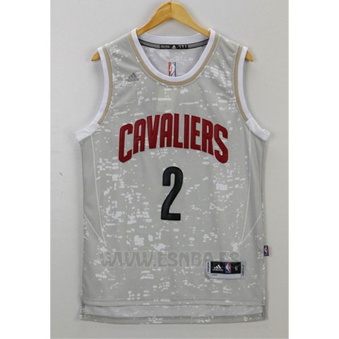 Camiseta Luces De La Ciudad Cleveland Cavaliers Kyrie Irving #2 Gris